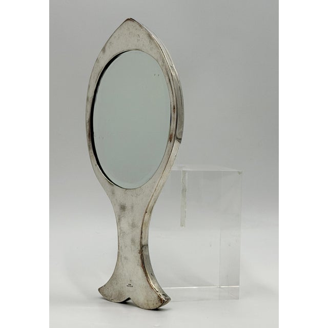 1970s Emilia “Mimi” Castillo Taxco Malachite Silver Plate Fish Hand Mirror, 1970s For Sale - Image 5 of 18