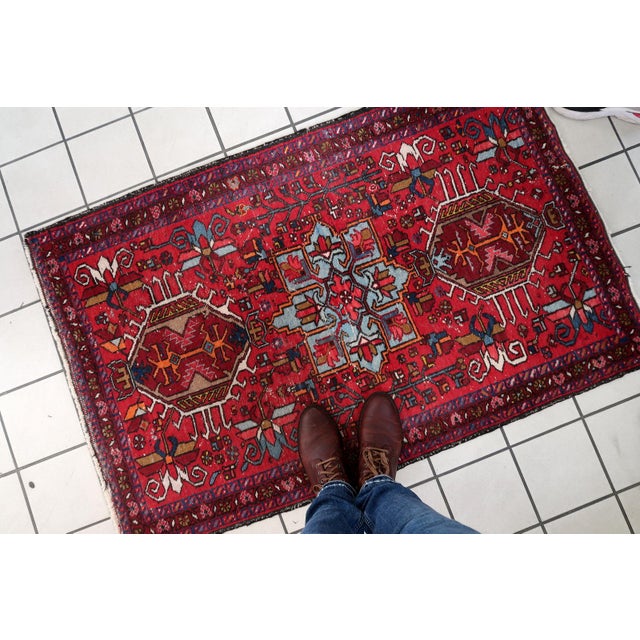 1920s, Handmade Antique Persian Karajeh Rug 2.9' X 4.6' For Sale - Image 4 of 12