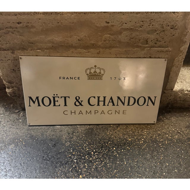 Vintage Moet & Chandon Sign, 1950s For Sale - Image 6 of 6