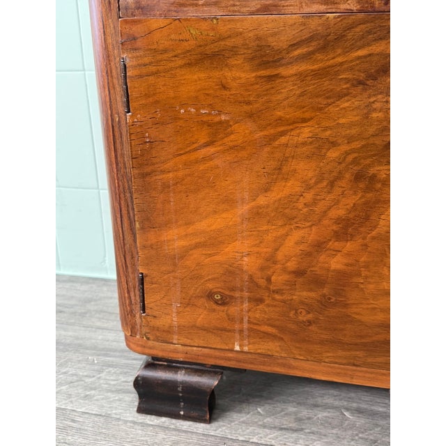 Brown Antique Art Deco Italian Bedside Tables, 1930s, Set of 2 For Sale - Image 8 of 13