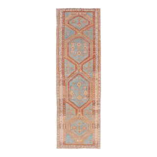Hand-Knotted Antique Persian Karajeh Runner With Sub-Geometric Tribal Medallions 3'2 X 10'8 For Sale