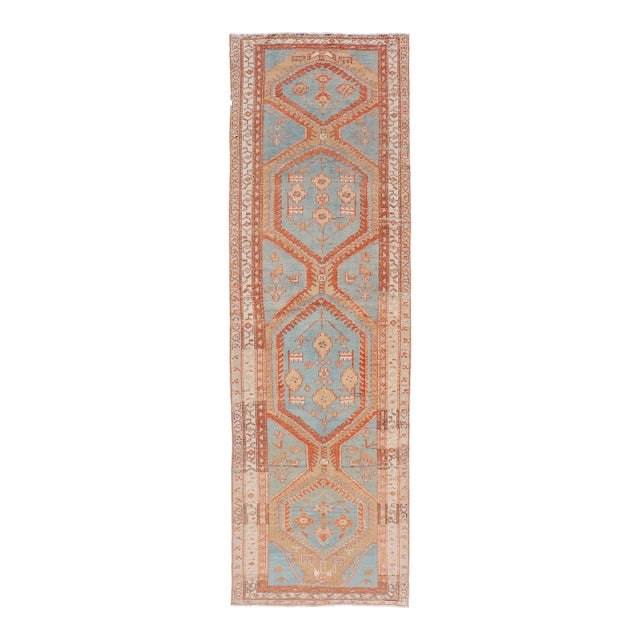Hand-Knotted Antique Persian Karajeh Runner With Sub-Geometric Tribal Medallions 3'2 X 10'8 For Sale