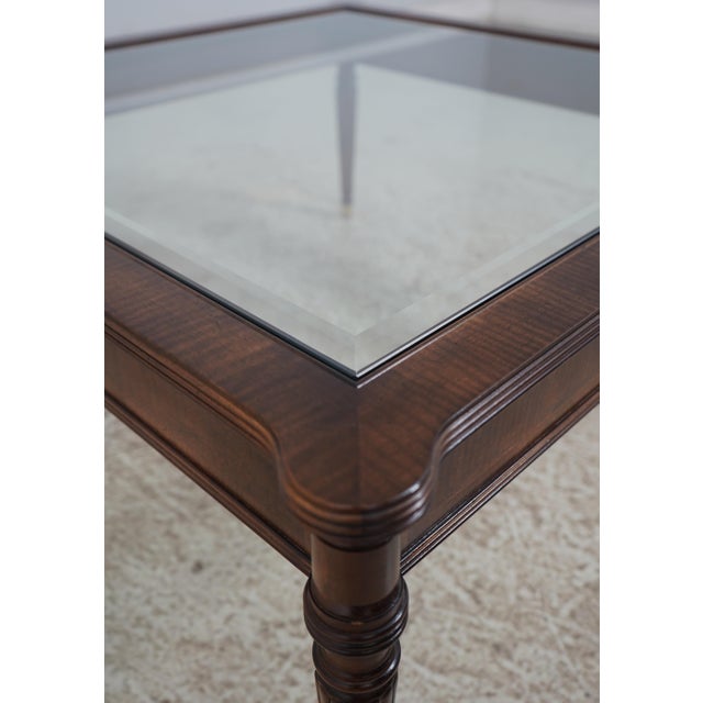 Henredon Sheraton Style Glass Top Coffee Table For Sale - Image 10 of 12