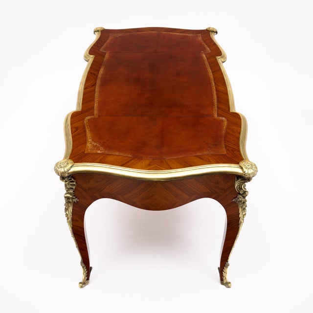 French Louis XV Style Ormolu-Mounted Bureau Plat, in the Manner of François Linke, Circa 1900 For Sale In Austin - Image 6 of 9