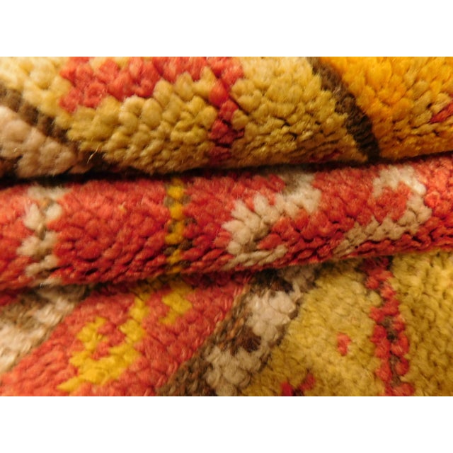 Antique Hand Knotted Turkish Oushak Runner Saf Rug 3'2"x 6'9" For Sale - Image 11 of 13