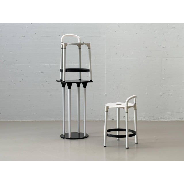 Vintage Standing Table with Polo Bar Stools by Anna Castelli Ferrieri for Kartell, Italy, 1980s, Set of 3 For Sale - Image 5 of 16
