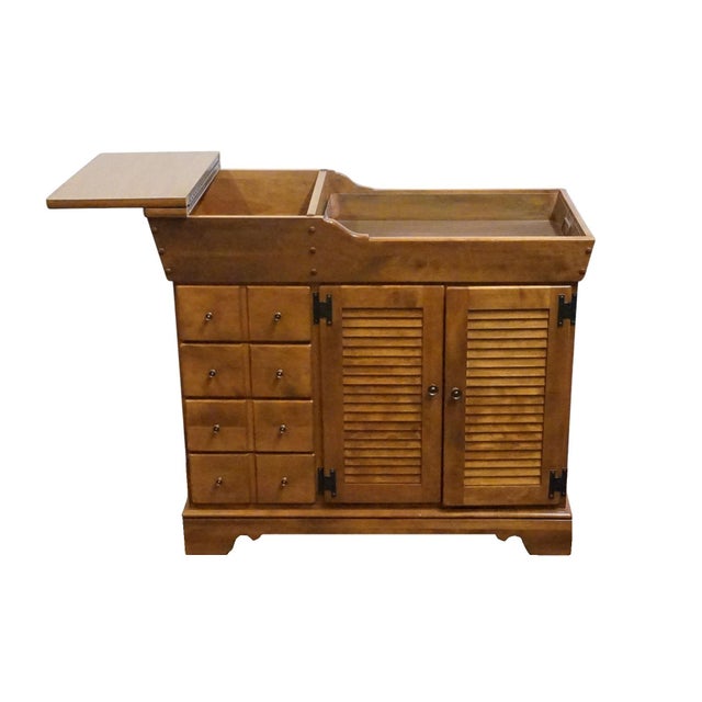 Ethan Allen Heirloom Nutmeg Maple Colonial Early American 40" Four Drawer Dry Sink Buffet 10-1605 For Sale In Kansas City - Image 6 of 16
