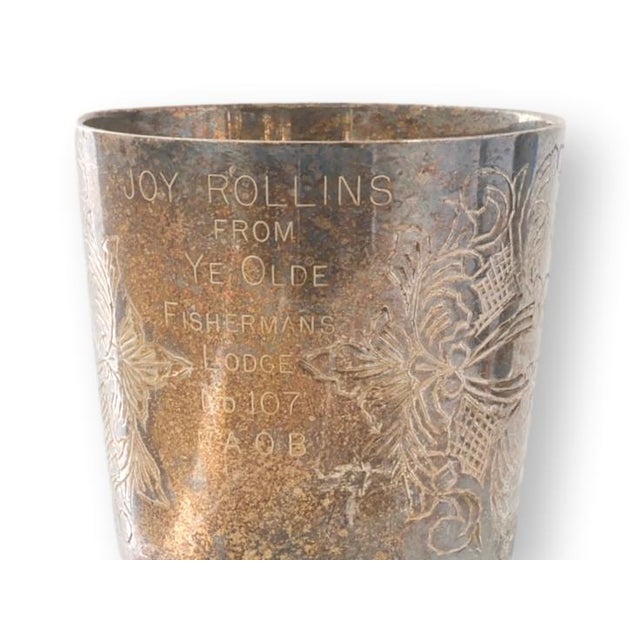 Antique Masonic Engraved Trophy Cup, Fisherman's Club For Sale - Image 4 of 5