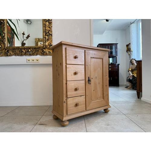 Original, rustic farmhouse cupboard made of solid/softwood. Dimensions: Height x Width x Depth 107 x 85 x 36 cm. Old,...