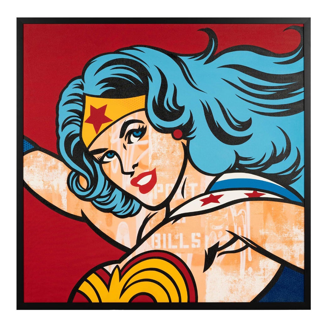 Richard Mirando Seen Graffiti Art Painting of Wonder Woman