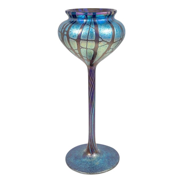 Art Nouveau Bohemian Glass Vase in Cobalt Blue from Johann Loetz Witwe, 1900s For Sale