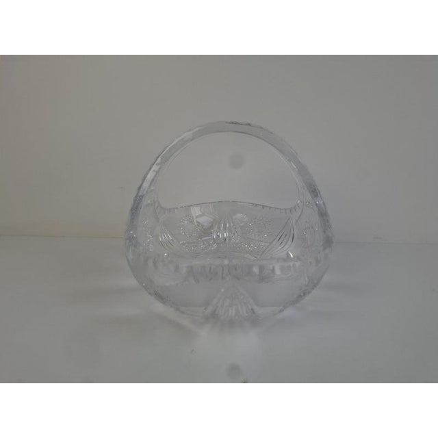 Mid-Century Modern Cut Crystal Basket, 1970 For Sale - Image 6 of 12