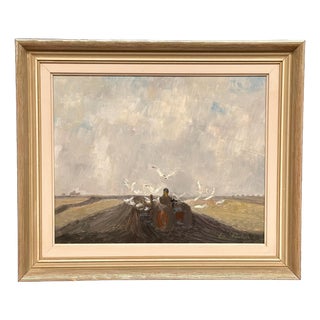 Evert Färhm, Tractor, 1960s, Oil on Canvas, Framed For Sale