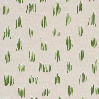 Schumacher X Studio Bon Meadow Button Hand Embroidery Fabric In Neutral For Sale