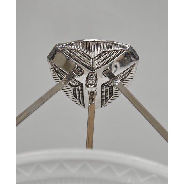 Silver 1930s Noverdy French Art Deco Pendant Light - 3 Available For Sale - Image 8 of 10