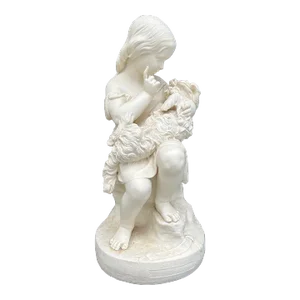 Antique English Bisque Sculpture Signed J. Durham 1814-1877.