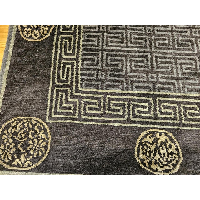 Vintage Tibetan Area Rug with Gold Medallions and Deity Symbols, 1920s, 5' x 9' For Sale - Image 13 of 16