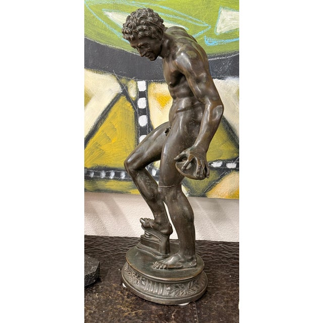 19th Century Grand Tour Neo Classical Bronze of Dancing Faun with Cymbals For Sale - Image 11 of 18