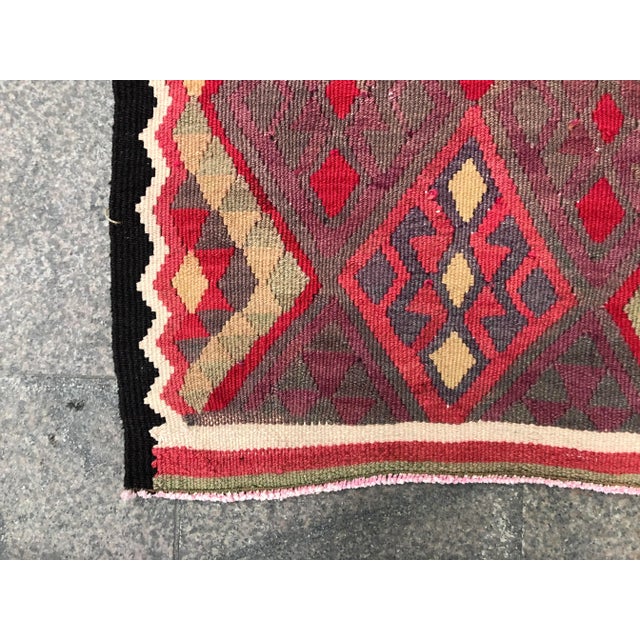 1960s Vintage Handmade Turkish Kilim Rug- 2′9″ × 11′7″ For Sale - Image 10 of 11