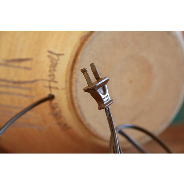 1970 'Wishon-Harrell' California Studio Pottery Earthenware Table Lamp, Mid-Century Stoneware For Sale - Image 11 of 17