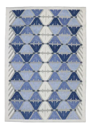Contemporary Kilim Rug With Geometric Print - 10'02 X 14'06
