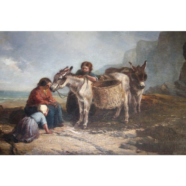 Joseph Paul Pettitt & George Young, The Mussel Gatherers on the South Cost, 1800s, Oil on Canvas, Framed For Sale - Image 3 of 18