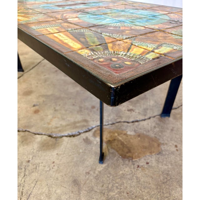 Metal Vintage XL Coffee Table by Knud Michel With Metal Frame and Tiles For Sale - Image 7 of 12