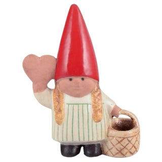 Elf Girl with Braided Basket and Honey Heart by Lisa Larson for Gustavsberg For Sale