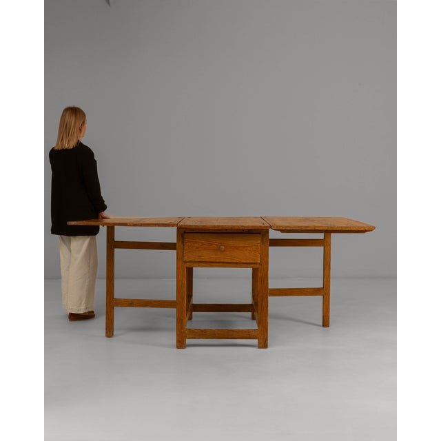 French Provincial 19th Century Swedish Wooden Drop Leaf Table In Original Patina For Sale - Image 3 of 18