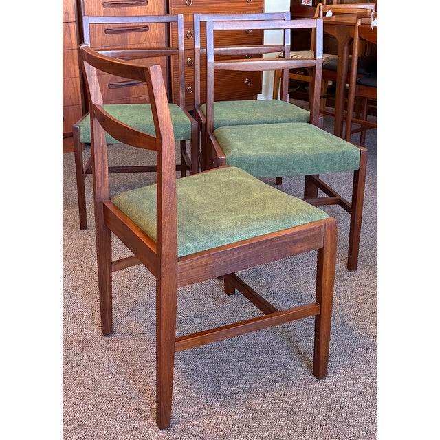 Set of Four Mid Century Modern Teak Frame Dining Chairs, Uk Import c.1960 For Sale - Image 10 of 10