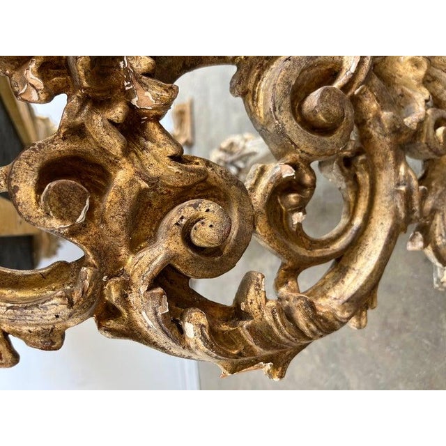 Italian Carved Giltwood Bench W/ Embossed Leather For Sale - Image 15 of 17