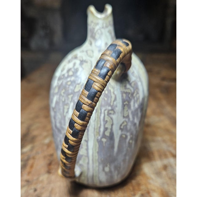 1940s Arne Bang Woven Gourd Shaped Rattan Handle Jug For Sale In Charlotte - Image 6 of 13