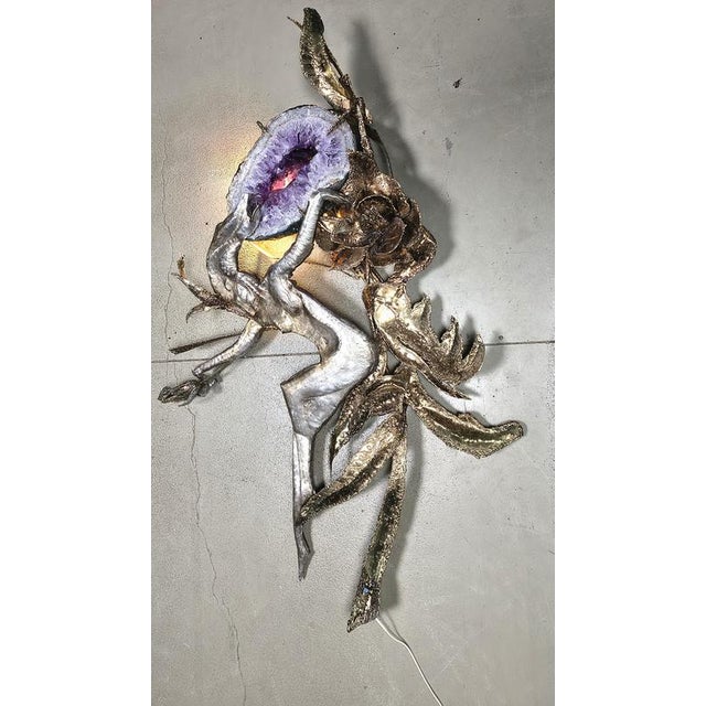 Illuminated Amethyst Wall Sculpture by Marc Dhaenens, 1970s For Sale - Image 11 of 13