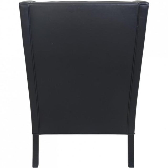 Model 2204 Wingchair in Black Leather by Børge Mogensen, 1990s For Sale - Image 16 of 18