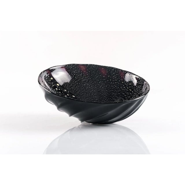 Murano Glass Bowl with Silver Inclusions by Gianni Barbisan, Italy For Sale - Image 3 of 5