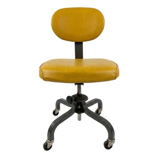 Mid-Century Modern Industrial Mustard Yellow Vinyl Office Chair by Royalmetal Corporation For Sale