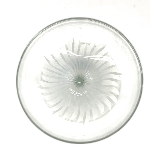 1980s Danish Design Handcrafted Romanian Stemware — Frosted Swirl Optic Wine Goblets (21 PCS / Two Sizes) For Sale - Image 9 of 15