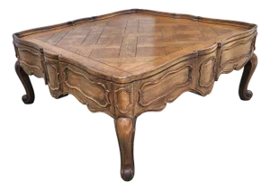 Baker Furniture Collector's Edition French Provincial Style Oak Parquetry Coffee Table