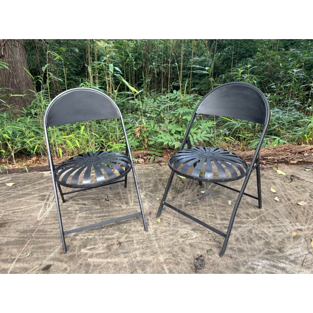 vintage folding chairs in the style of francois care. these can ship in one box via ups ground... no breaks, nor welds....
