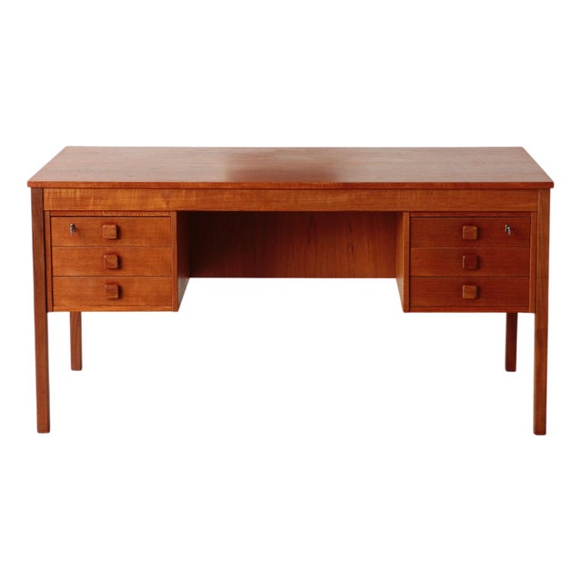 Vintage Danish Teak Desk from Domino Møbler, 1960s For Sale