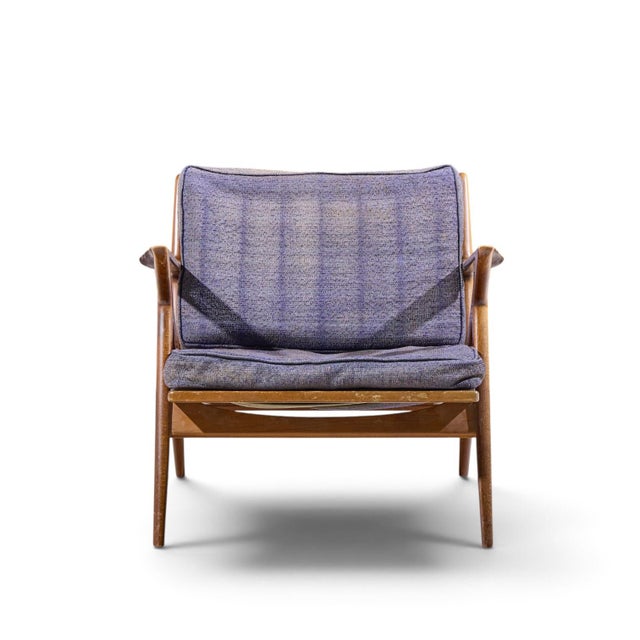 Mid 20th Century Poul Jensen for Selig Mid Century Walnut Z Lounge Chairs - Pair For Sale - Image 5 of 13