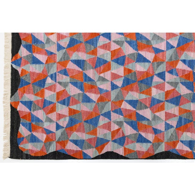 2020s Modern Geometric Wool Kilim Area Rug - Vibrant Multi-Color by Apadana For Sale - Image 5 of 11