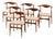 Cowhorn Dining Chairs in Fabric, Oak and Teak attributed to Knud Færch, 1969, Set of 6 For Sale