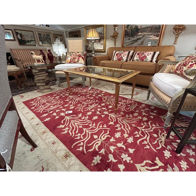 Gold Hickory Chair French Hollywood Regency Gold Rectangular Bristol Coffee Table For Sale - Image 8 of 12