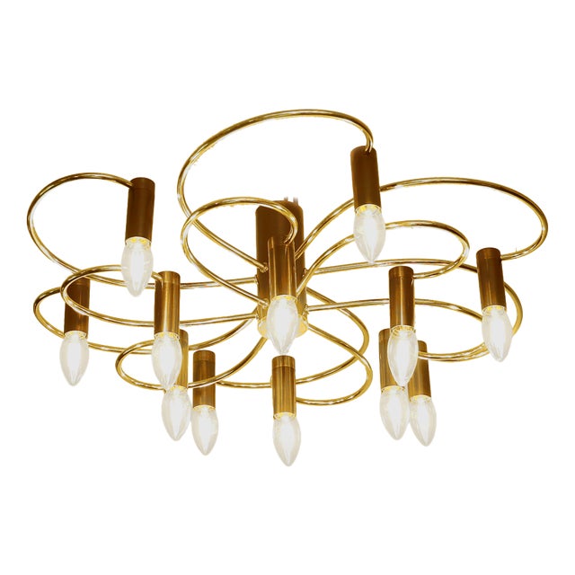 Vintage Brass Ceiling Lamp, 1970s For Sale