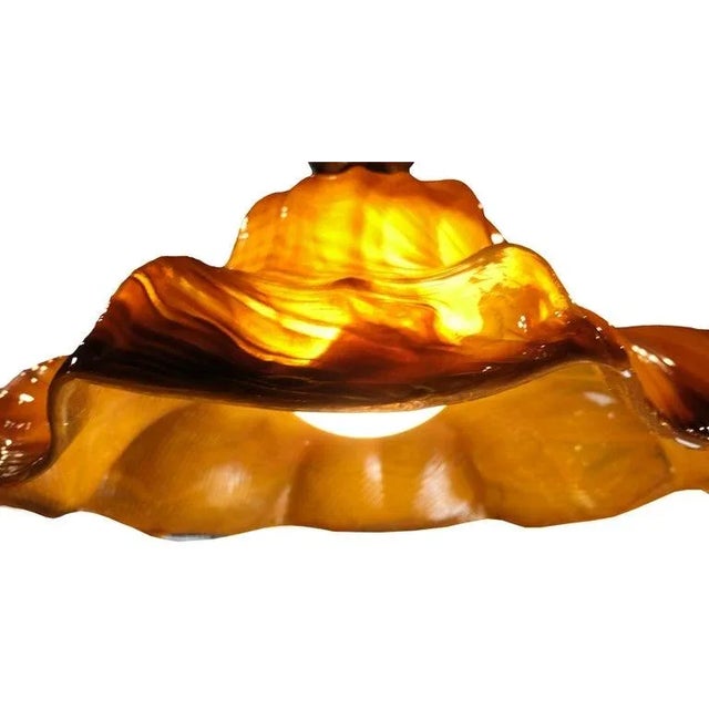 1960s Orange Venini Murano "Hat" Style Pendant by Toni Zuccheri For Sale - Image 12 of 13