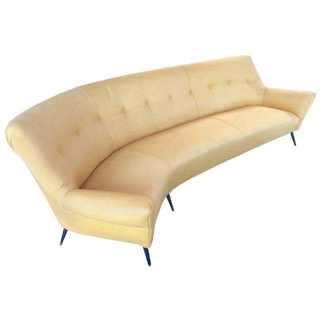 Midcentury Italian Large Curved Sofa, 1950s For Sale - Image 10 of 10
