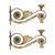 Pair of Large Gilded Sconces with Flowers and Swirls, 18th-Century Votive Lamp Arms, crafted from an imposing double-...