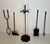 Metal Black and Chrome Lacquered Fireplace Tools on Stand For Sale - Image 7 of 12