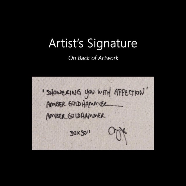 Showering You With Affection - Abstract Muted Tone Graffiti Mixed Media Painting Original Artwork by Amber Goldhammer For Sale - Image 9 of 9